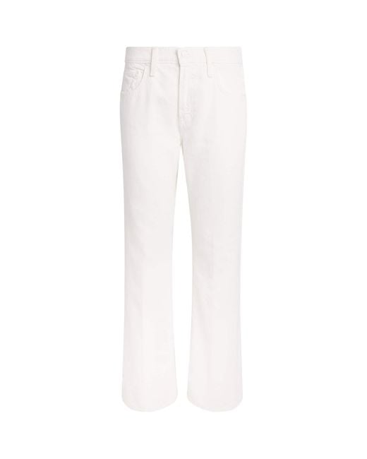 Mother White The Bookie Skimp Wide-Leg Jeans