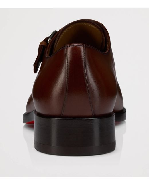 Christian Louboutin Brown Chambelimonk Leather Monk Shoes