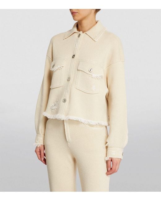 Barrie Natural Cashmere-cotton Fringe Jacket