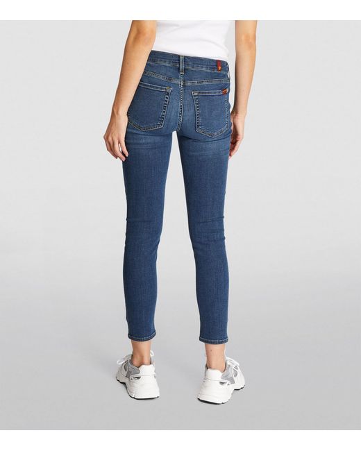 7 For All Mankind Blue Bair High-Rise Ankle Skinny Jeans
