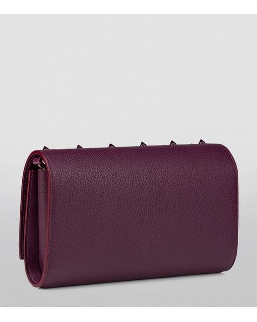 Christian Louboutin Purple Paloma Leather Embellished Clutch Bag