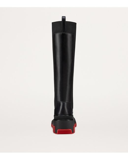 Christian Louboutin Black Marchacroche Dune Leather Knee-High Boots