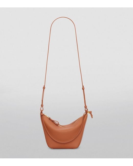 Loewe Brown Mini Leather Hammock Shoulder Bag