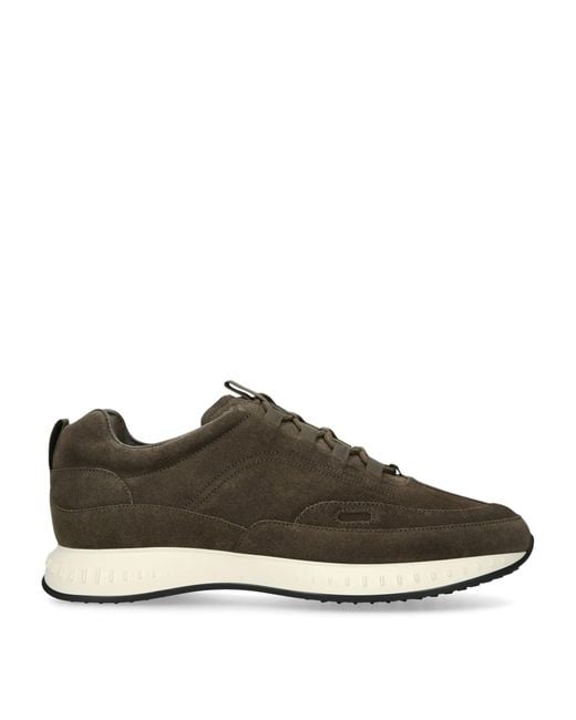 John Lobb Brown Suede Stream Elastic Sneakers for men