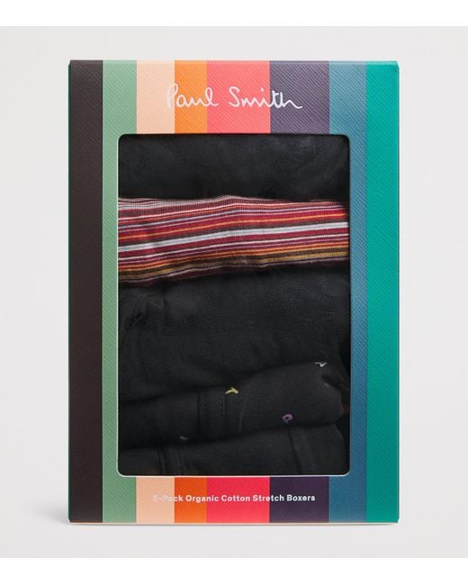 Paul Smith Black Stretch-Cotton Signature Stripe Trunks for men