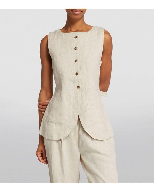 Posse Natural Linen Button-up Emma Vest