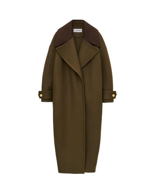 Loewe Green Wool-Blend Pebble Coat
