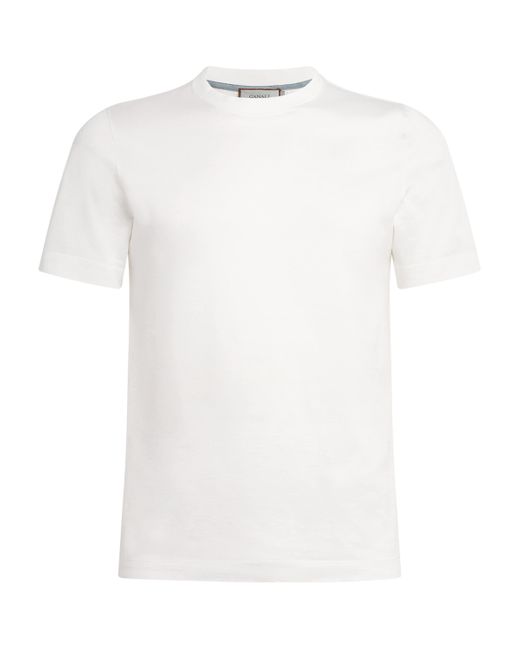 Canali White Double-Layered Crew-Neck T-Shirt for men