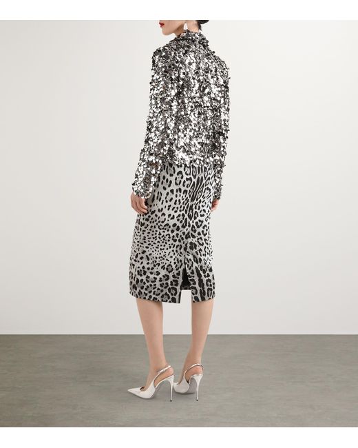Dolce & Gabbana Black Sequined Blazer