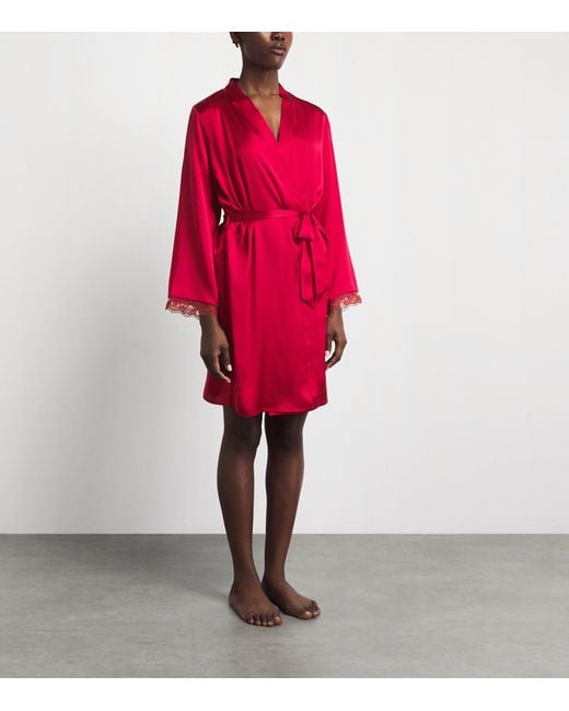 Simone Perele Red Silk-Blend Love Me Robe
