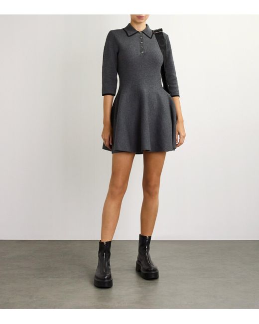 Maje Black Polo Shirt Mini Dress