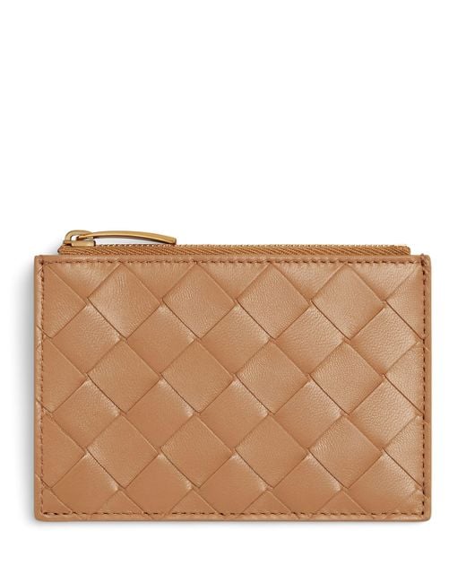 Bottega Veneta Brown Leather Zipped Card Case