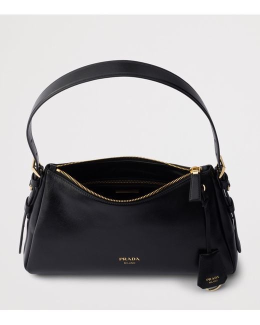 Prada Black Medium Leather Aimée Shoulder Bag