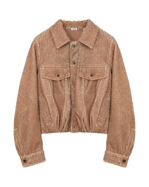 Loewe Brown Textured Lambskin Oversized Jacket