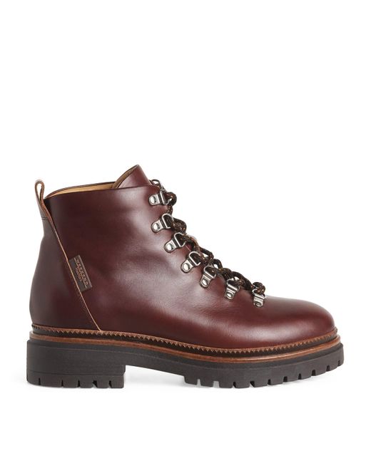 Weekend by Maxmara Brown Leather Lace-Up Ankle Boots