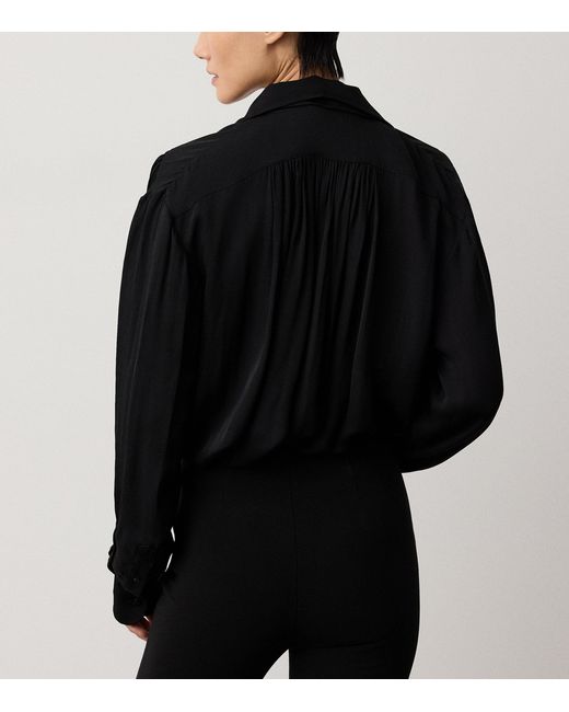 Ralph Lauren Black Satin Karmen Oversized Shirt