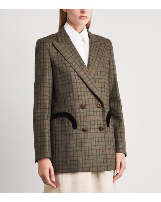 Blazé Milano Green Virgin Wool-Cashmere Check Everyday Blazer