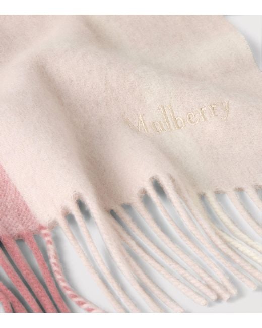 Mulberry Pink Small Merino Check Scarf