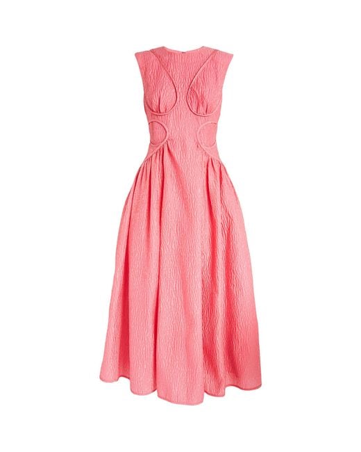 Rachel Gilbert Pink Celia Midi Dress