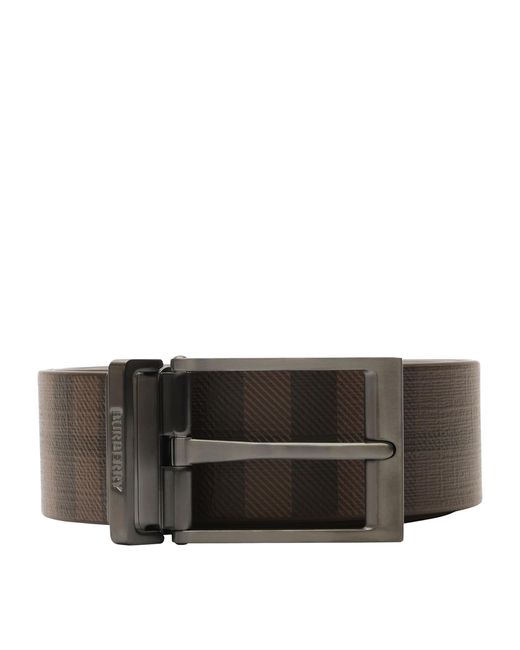 Burberry Brown Leather Reversible Belt for men