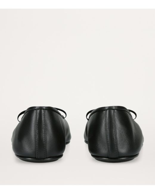 The Row Black Elastic Ballet Flats