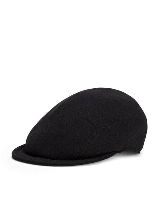 Dolce & Gabbana Black Wool Dg Flat Cap