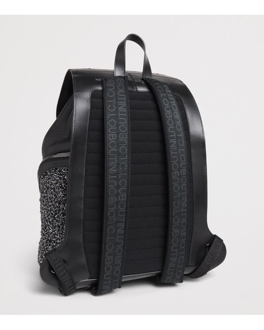 Christian Louboutin Black Funky Leather Embellished Backpack for men