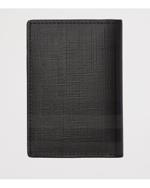 Burberry Black City Check Folding Card Holder for men