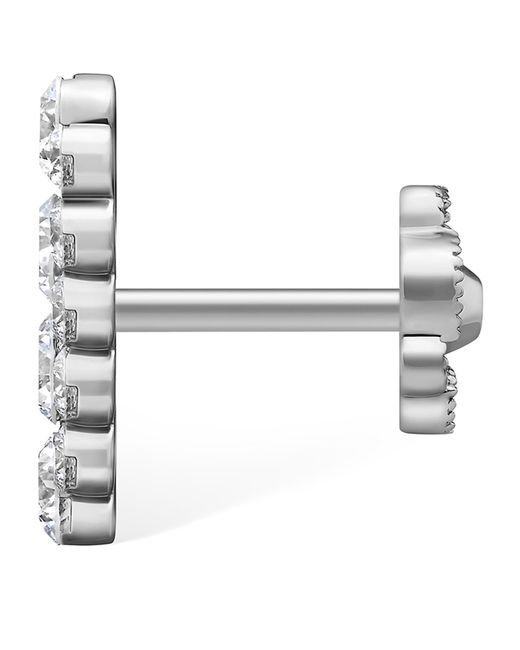 Maria Tash White Invisible Set Diamond Apsara Bar Threaded Stud Earring