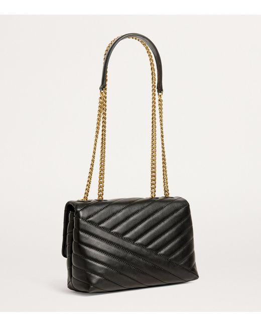 Tory Burch Black Leather Chevron Kira Shoulder Bag