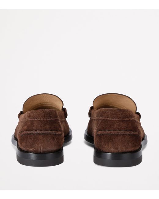 Tod's Brown Suede Penny Loafers