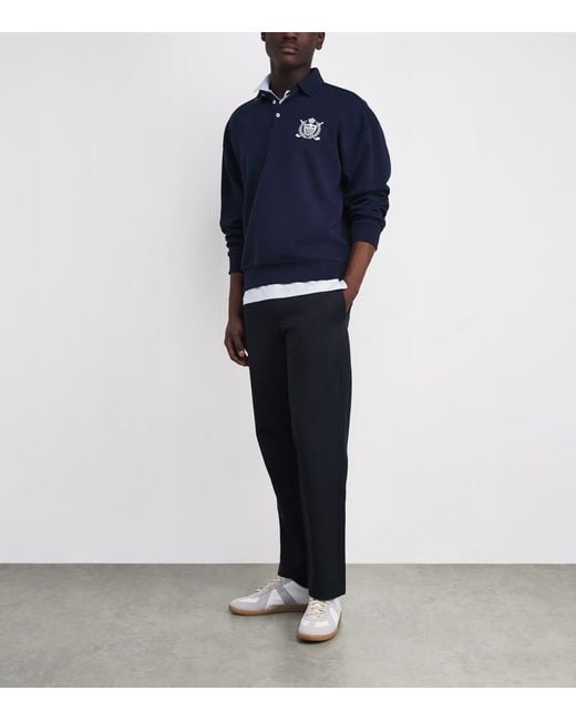 Ralph Lauren Blue Logo Embroidered Sweatshirt for men
