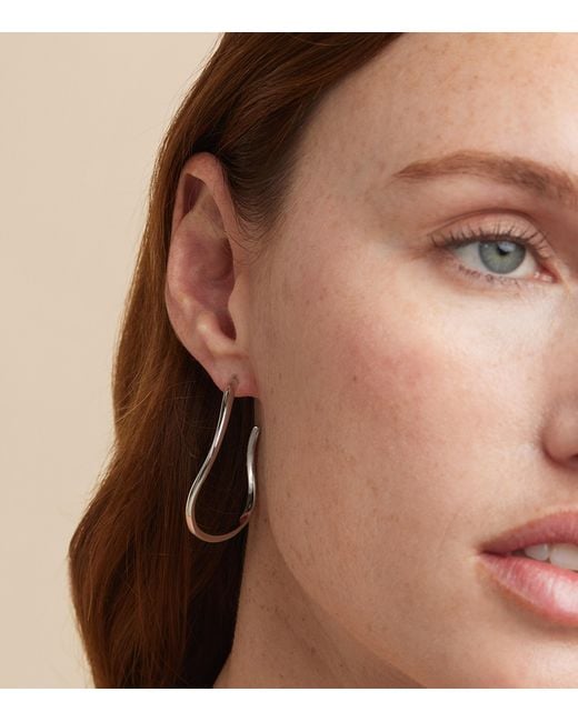 Astrid & Miyu Metallic Rhodium-Plated Infinite Hoop Earrings
