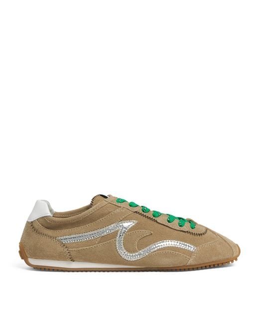 Sandro Green Suede Light Wave Sneakers