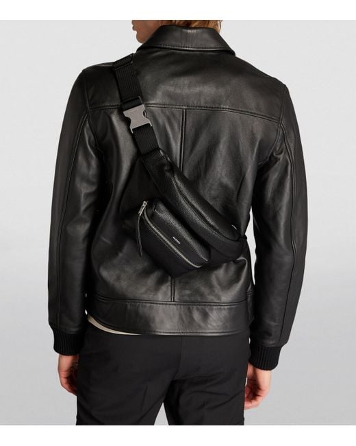 Sandro Black Coated Belt Bag for men