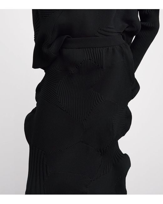 Issey Miyake Black Kone Kone Knit Skirt