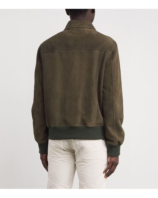 Jacob Cohen Green Suede Trucker Jacket for men