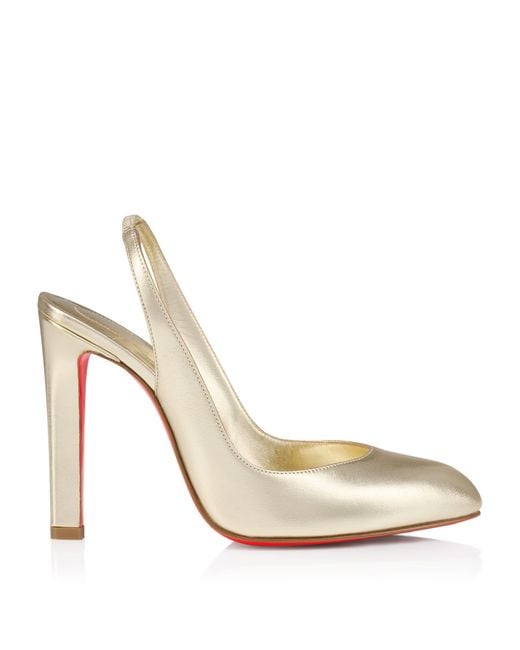 Christian Louboutin Metallic Fannylove Sling Nappa Leather Slingback Pumps 100