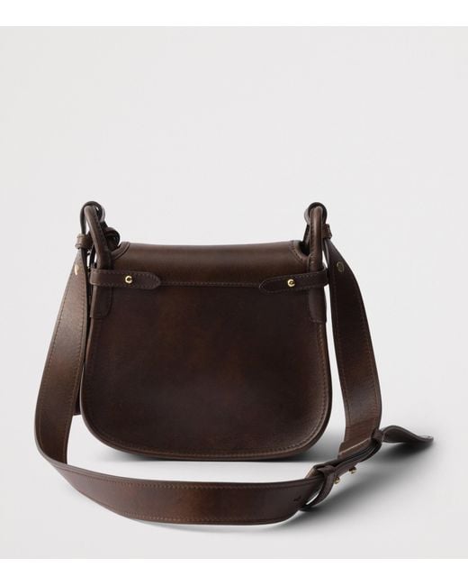 Prada Brown Mini Leather Corsaire Shoulder Bag