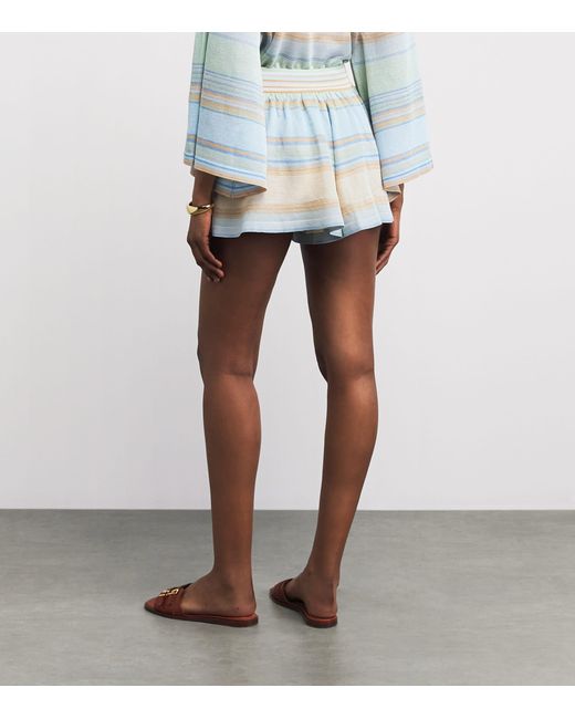 Zimmermann Blue Indra Stripe Shorts