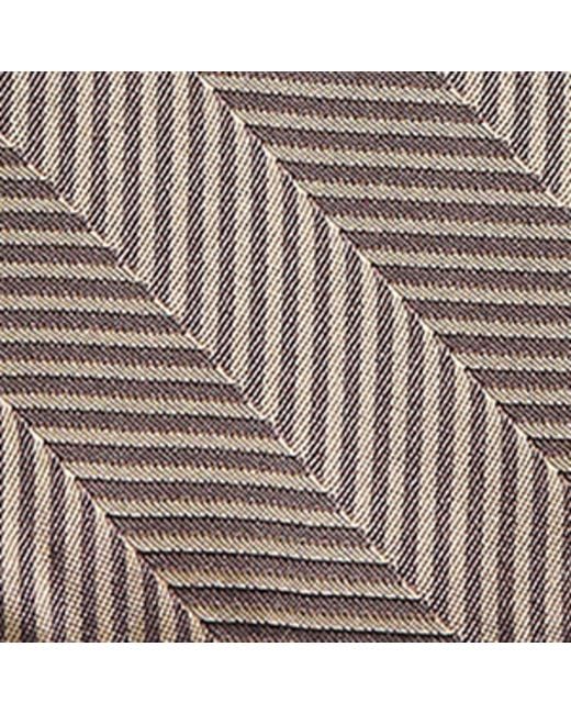 Brunello Cucinelli Brown Silk Chevron Pocket Square for men