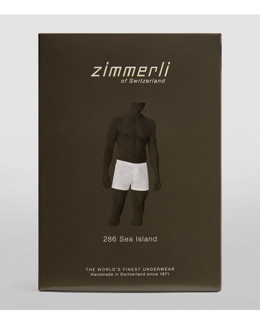 Zimmerli of Switzerland Blue 286 Sea Island Boxer Briefs for men