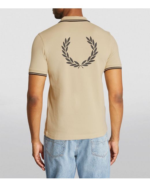 Fred Perry Natural Twin-tipped Back Graphic Polo Shirt for men