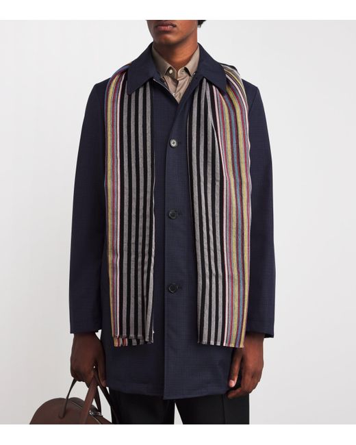 Paul Smith Brown Signature Stripe Scarf for men