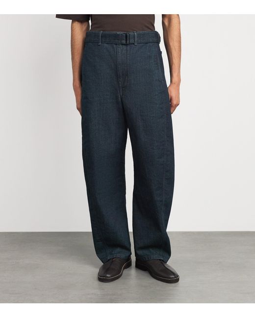 Lemaire Blue Twisted Belted Jeans for men