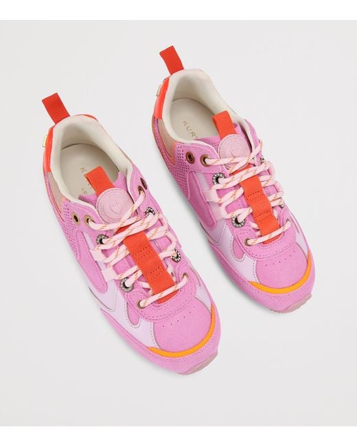 Kurt Geiger Pink Suede Kurt Runner Sneakers