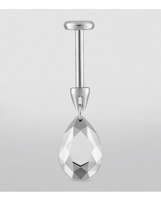 Maria Tash Metallic Faceted Pear Threaded Charm Earring