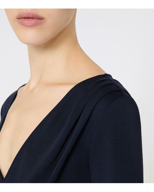 Max Mara Black Virgin Wool Wrap Top
