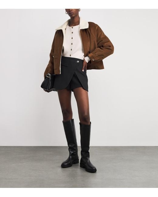 Maje Black Asymmetric Tailored Skort