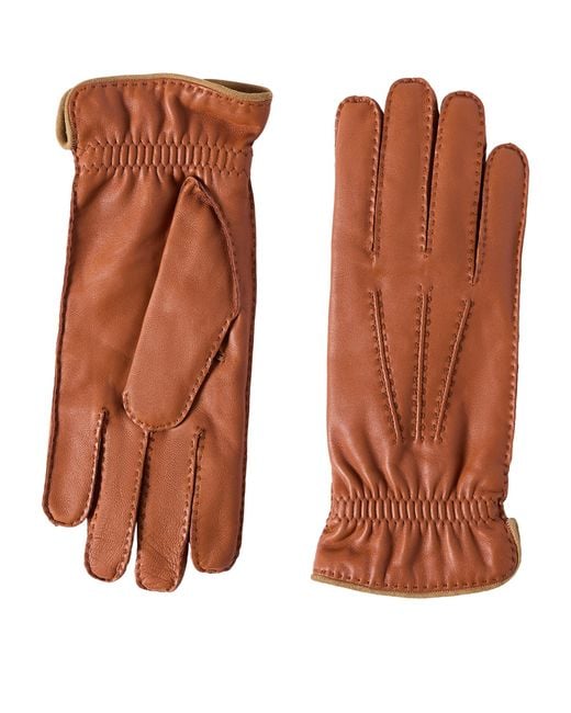 Brunello Cucinelli Brown Leather Gloves for men